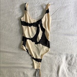 H&M Black and Cream Bodysuit